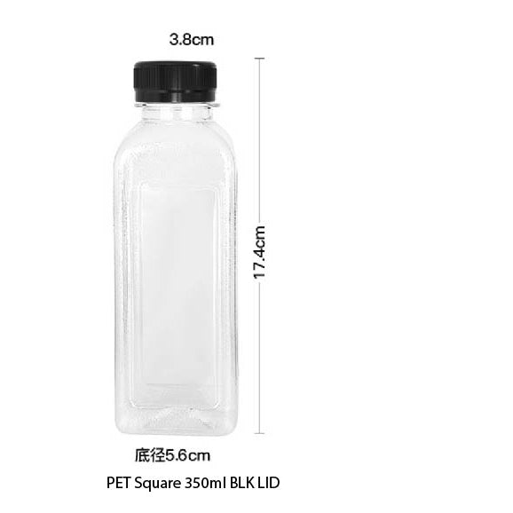 (READY STOKC)PET Clear Plastic Bottle 3.8cm Wide Storage Container Beverage Milk Juice Tea Coffee 200/250/300/350ml