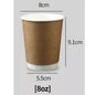 (Ready Stock)Coffee Tea Paper Cup High End Double Wall Heat Insulation Disposable  With Lid 8oz 12oz 16oz(±50pcs/bag))