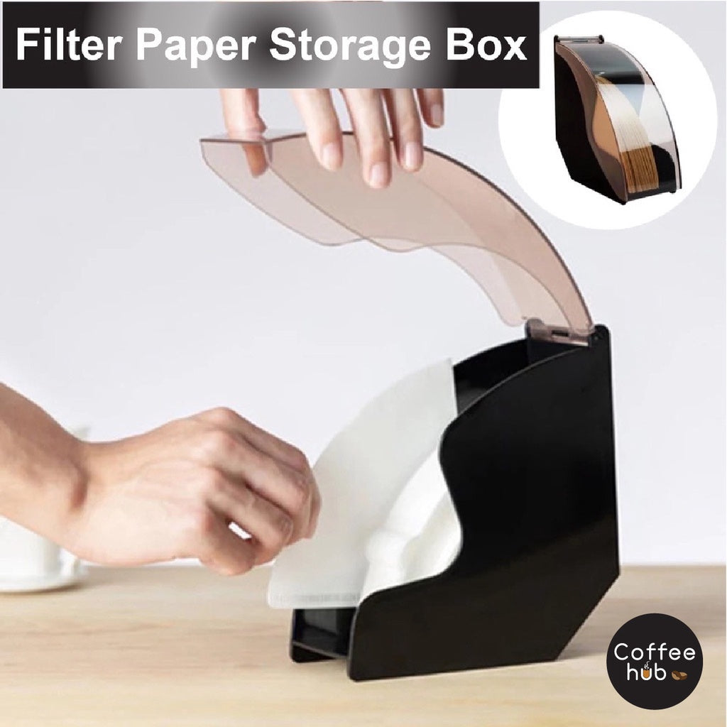 (Ready Stock)Espresso Coffee Filter Paper V60 | Kalita Fan Shape Storage Box Dispenser Dustproof 100 Pieces Capacity