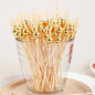 (READY STOCK)Bamboo Knot Shape Cocktail Sticks Pick Martini Drink Stick Pick Bar Buffets Cupcake Disposable 100pcs