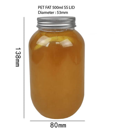 (READY STOKC)PET Clear Plastic Bottle 3.8cm Wide Storage Container Beverage Milk Juice Tea Coffee 200/250/300/350ml