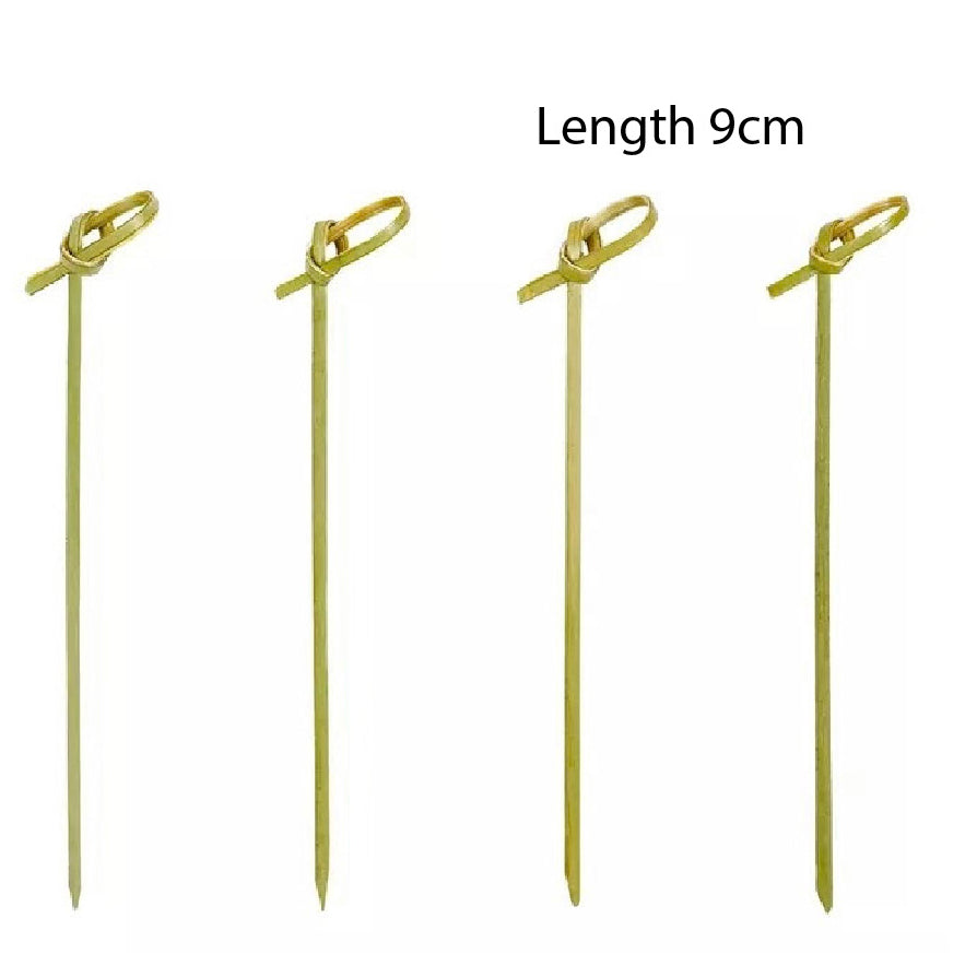 (READY STOCK)Bamboo Knot Shape Cocktail Sticks Pick Martini Drink Stick Pick Bar Buffets Cupcake Disposable 100pcs