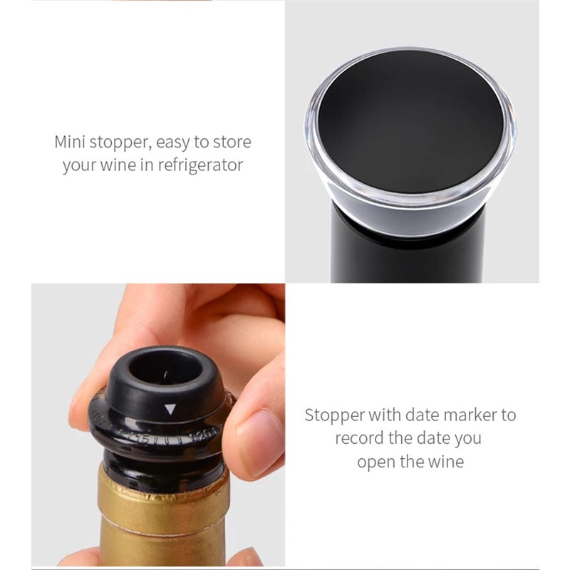 (Ready Stock)Wine Preserver Vacumn Air Pump Wine Bottle Stopper Durable Airtight Seal Easy(4 pcs stopperper set)