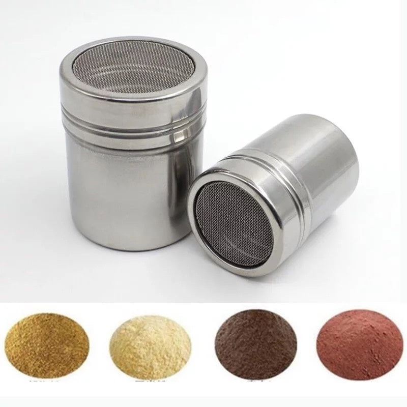 (Ready Stock)Coffee Sifter Duster Chocolate Shaker cocoa Flour Spray Kitchen Baking Tools Latte Art Mold Stencils