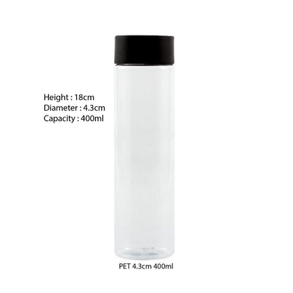 (READY STOKC)PET Clear Plastic Bottle 3.8cm Wide Storage Container Beverage Milk Juice Tea Coffee 200/250/300/350ml