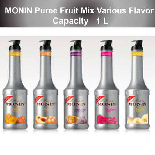 (Ready Stock)MONIN Puree Fruit Mix 1 Litre Various Flavors Strawberry Passion Fruit Peach