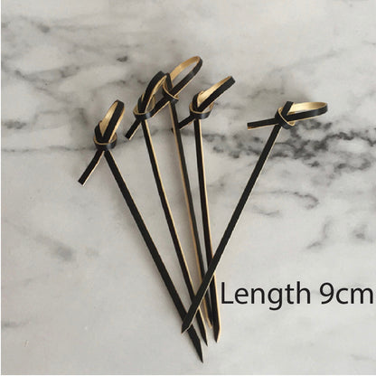 (READY STOCK)Bamboo Knot Shape Cocktail Sticks Pick Martini Drink Stick Pick Bar Buffets Cupcake Disposable 100pcs