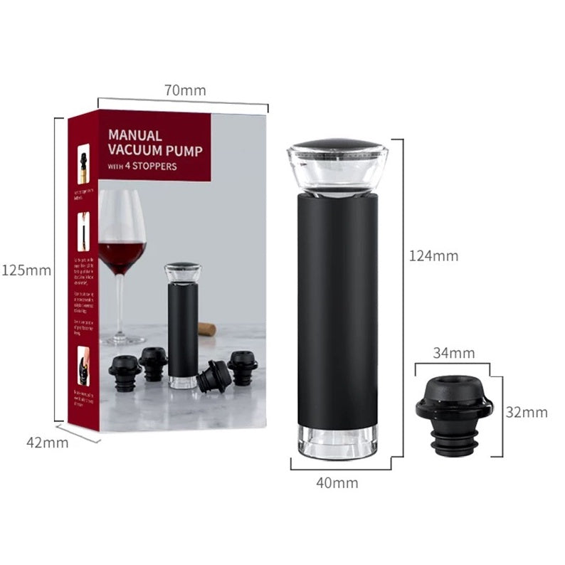 (Ready Stock)Wine Preserver Vacumn Air Pump Wine Bottle Stopper Durable Airtight Seal Easy(4 pcs stopperper set)