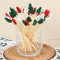 (READY STOCK)Bamboo Knot Shape Cocktail Sticks Pick Martini Drink Stick Pick Bar Buffets Cupcake Disposable 100pcs