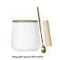 (READY STOCK)Coffee Tea Mug with Wood Handle Nordic Design With Lid and Spoon 350ml 420ml 460ml