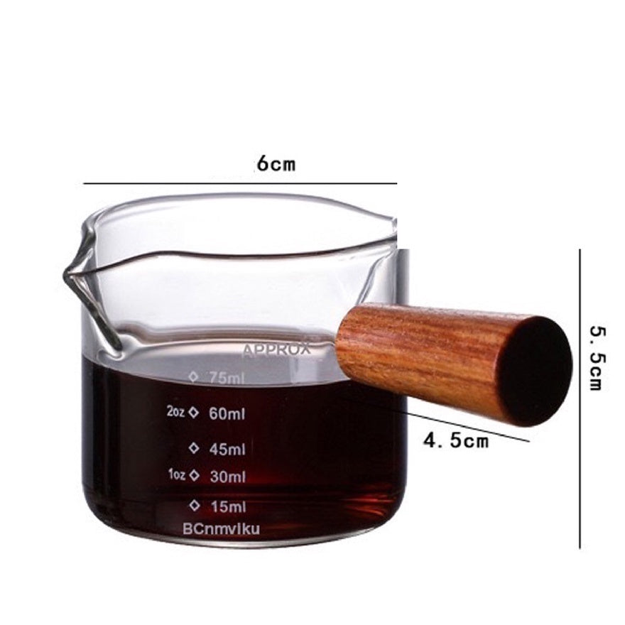 (Ready Stock)Coffee Espresso Shot Glass Double Mouthed Heat Resistance with Measuring Line 30ml 60ml 75ml