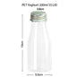 (READY STOKC)PET Clear Plastic Bottle 3.8cm Wide Storage Container Beverage Milk Juice Tea Coffee 200/250/300/350ml