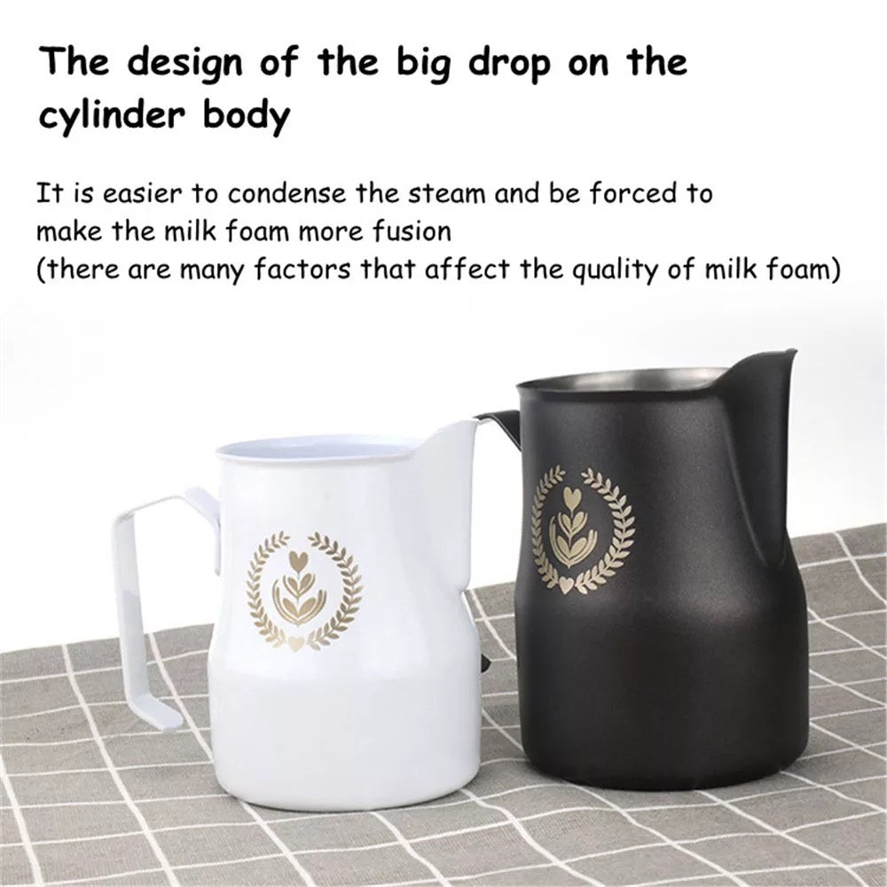 (READY STOCK)Coffee Espresso Milk Frothing Pitcher Jug Stainless Steel Eagle Spout Mouth Teflon Rainbow 500ml