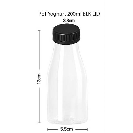 (READY STOKC)PET Clear Plastic Bottle 3.8cm Wide Storage Container Beverage Milk Juice Tea Coffee 200/250/300/350ml