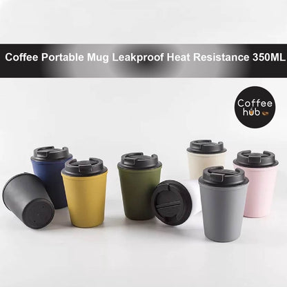 (READY STOCK)Espresso Coffee Thickened Portable Coffee Cup Leakproof Double Wall Heat Resistant Reusable 350ml