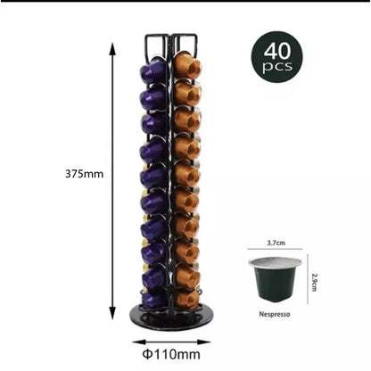 (Ready Stock)Coffee NESPRESSO Capsule Pod Holder (40 Pieces) Nescafe Dolce Gusto Pod Holder(24 Pieces) Rotatable Tower