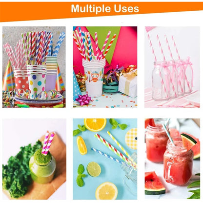 (Ready Stock)Drink Paper Straww Bubble Tea Disposable Beverage Straw 50pcs