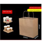 (READY STOCK)Kraft Paper Bag With Handle Solid Color Gift Packaging Take Away Drink Food 100pcs