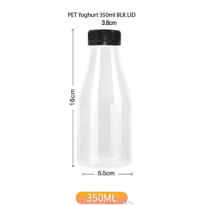 (READY STOKC)PET Clear Plastic Bottle 3.8cm Wide Storage Container Beverage Milk Juice Tea Coffee 200/250/300/350ml