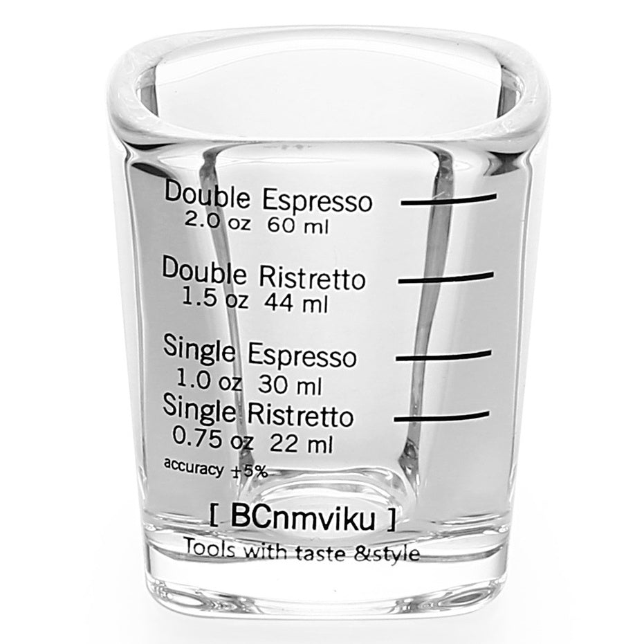 (Ready Stock)Coffee Espresso Shot Glass Double Mouthed Heat Resistance with Measuring Line 30ml 60ml 75ml