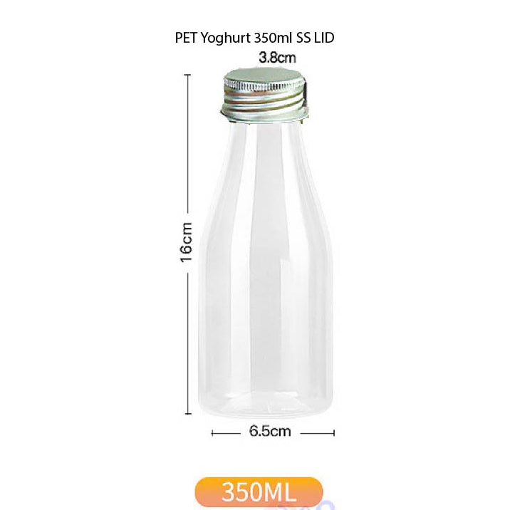 (READY STOKC)PET Clear Plastic Bottle 3.8cm Wide Storage Container Beverage Milk Juice Tea Coffee 200/250/300/350ml