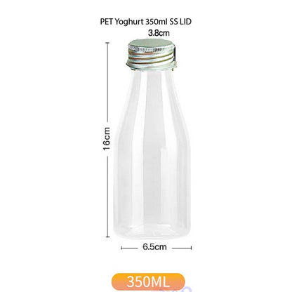 (READY STOKC)PET Clear Plastic Bottle 3.8cm Wide Storage Container Beverage Milk Juice Tea Coffee 200/250/300/350ml