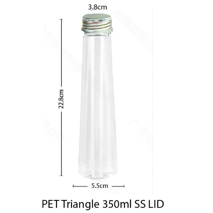 (READY STOKC)PET Clear Plastic Bottle 3.8cm Wide Storage Container Beverage Milk Juice Tea Coffee 200/250/300/350ml