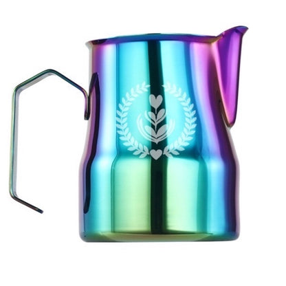 (READY STOCK)Coffee Espresso Milk Frothing Pitcher Jug Stainless Steel Eagle Spout Mouth Teflon Rainbow 500ml