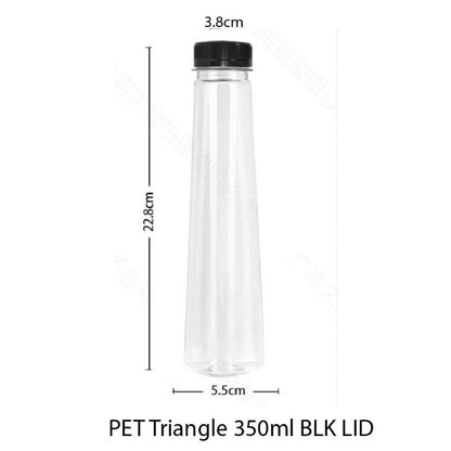 (READY STOKC)PET Clear Plastic Bottle 3.8cm Wide Storage Container Beverage Milk Juice Tea Coffee 200/250/300/350ml