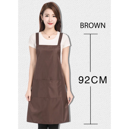 (READY STOCK)Cafe Barista Kitchen Apron Waterproof Oilproof Unisex With Two Waist Pocket Various Cols