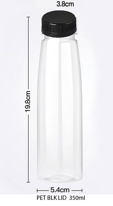 (READY STOKC)PET Clear Plastic Bottle 3.8cm Wide Storage Container Beverage Milk Juice Tea Coffee 200/250/300/350ml