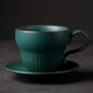 (READY STOCK)Coffee Latte Tea Mug 180ml Cum Saucer Japanese Creative Design Vintage Feel Set