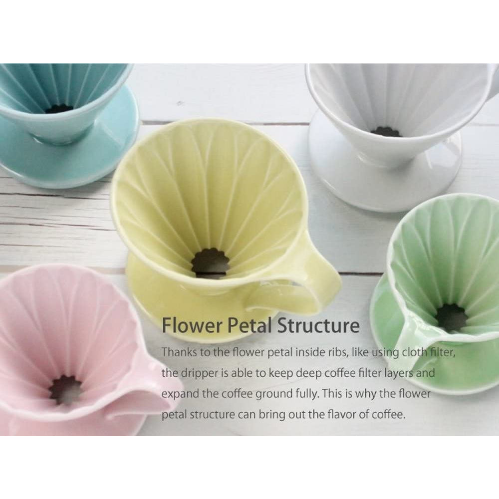 (Ready Stock)CAFEC Japan Arita Ware Flower Dripper Ceramic Pour Over