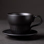 (READY STOCK)Coffee Latte Tea Mug 180ml Cum Saucer Japanese Creative Design Vintage Feel Set