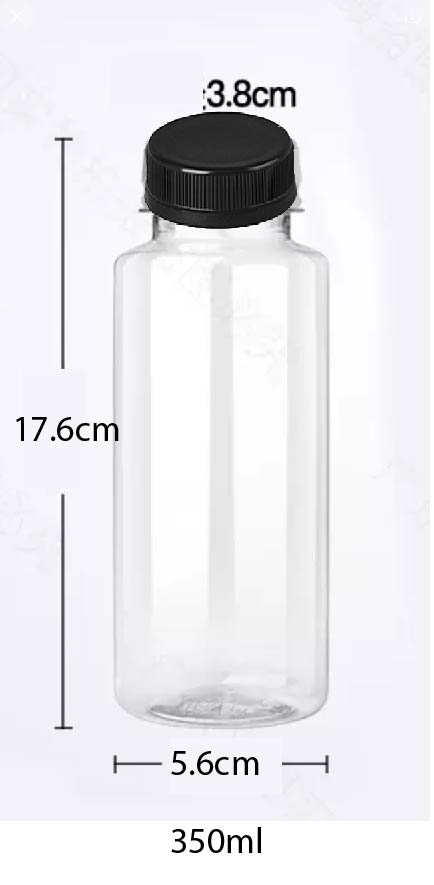 (READY STOKC)PET Clear Plastic Bottle 3.8cm Wide Storage Container Beverage Milk Juice Tea Coffee 200/250/300/350ml