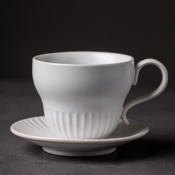 (READY STOCK)Coffee Latte Tea Mug 180ml Cum Saucer Japanese Creative Design Vintage Feel Set