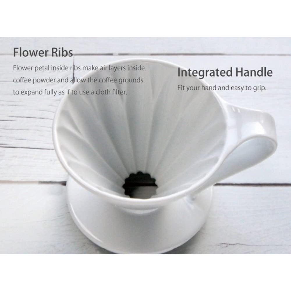 (Ready Stock)CAFEC Japan Arita Ware Flower Dripper Ceramic Pour Over