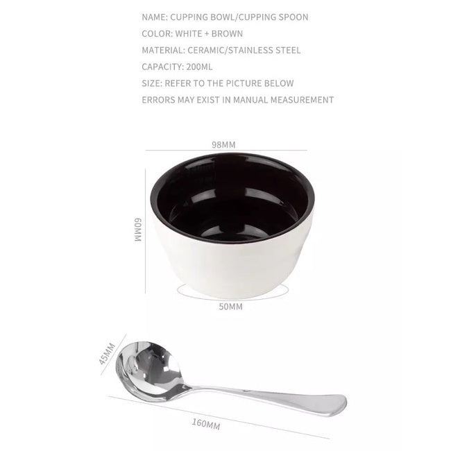 (Ready Stock)Espresso Coffee Cupping Cup Ceramics Measuring Bowl Competition 200ml