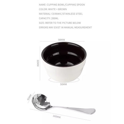 (Ready Stock)Espresso Coffee Cupping Cup Ceramics Measuring Bowl Competition 200ml