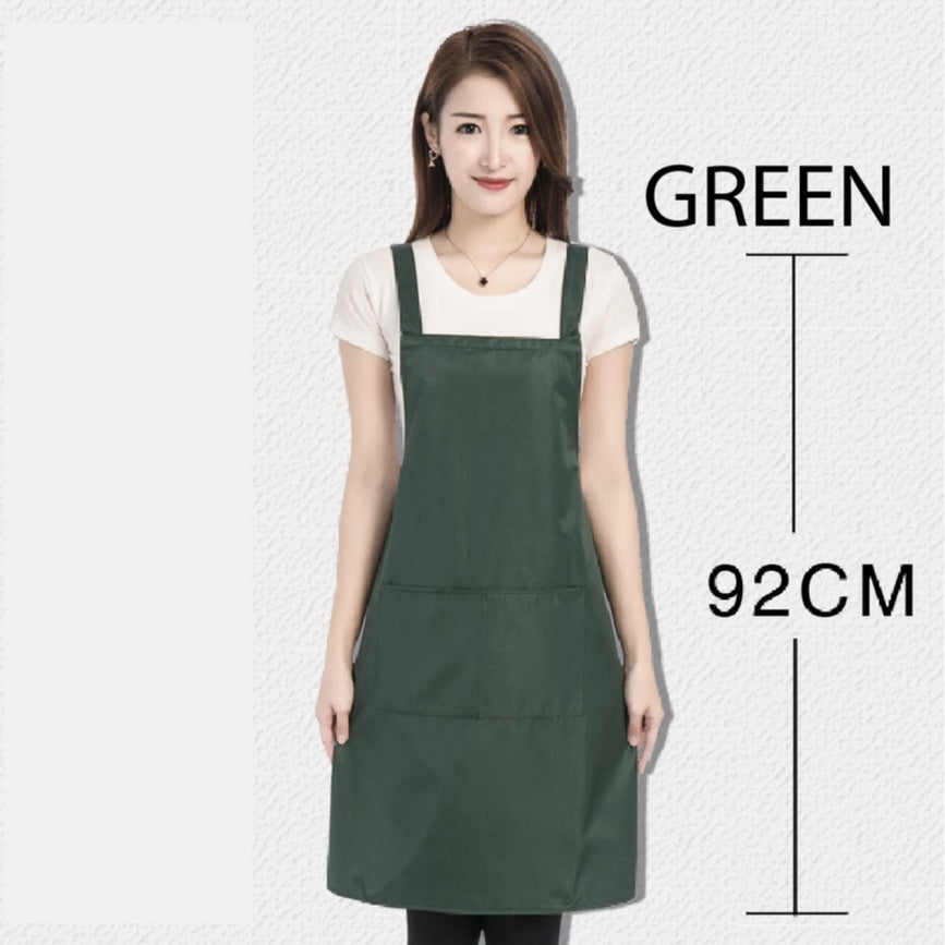 (READY STOCK)Cafe Barista Kitchen Apron Waterproof Oilproof Unisex With Two Waist Pocket Various Cols