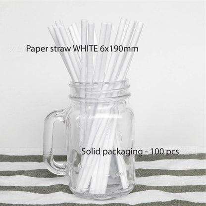 (Ready Stock)Drink Paper Straww Bubble Tea Disposable Beverage Straw 50pcs