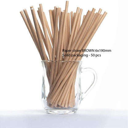 (Ready Stock)Drink Paper Straww Bubble Tea Disposable Beverage Straw 50pcs