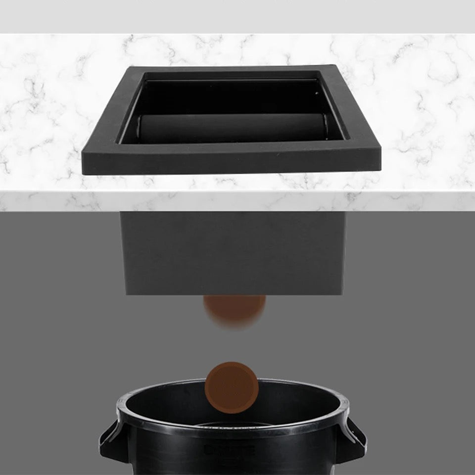 (Ready Stock)Black Compact Embedded Espresso Knock Box Coffee Drawer Sturdy For Household Restaurant Kitchen