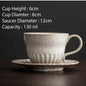 (READY STOCK)Coffee Latte Tea Mug 180ml Cum Saucer Japanese Creative Design Vintage Feel Set