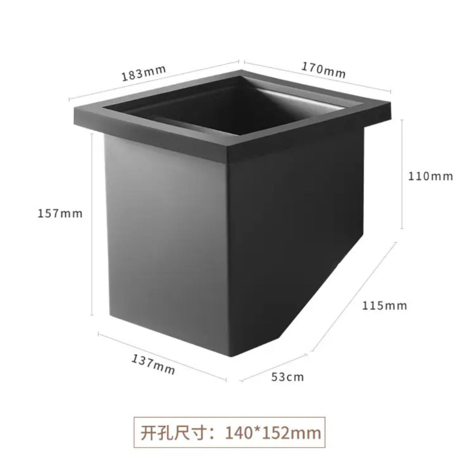 (Ready Stock)Black Compact Embedded Espresso Knock Box Coffee Drawer Sturdy For Household Restaurant Kitchen