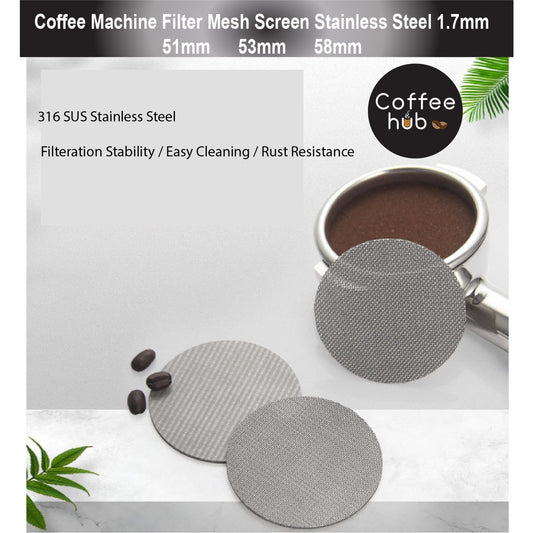 (READY STOCK)Coffee Espresso Machine Filter Screen Stainless Steel Reusable Filters Second Diversion Screen 51/53/58mm