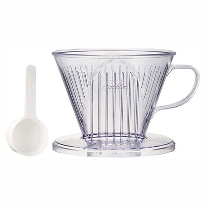 (Ready Stock)Coffee Filter Hand Drip Genuine KALITA Dripper Clear Plastic 101 102 With FREE Scoop