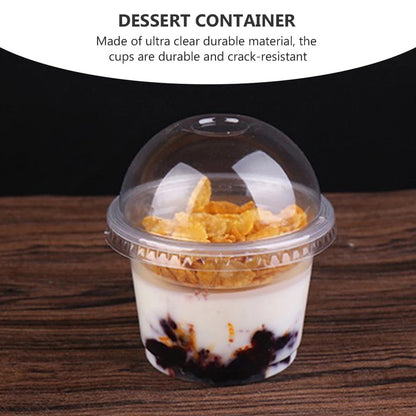 (Ready Stock)Dessert Pudding Salad Thick Quality PP Cup Disposable Take Away With Flat Dome Lid