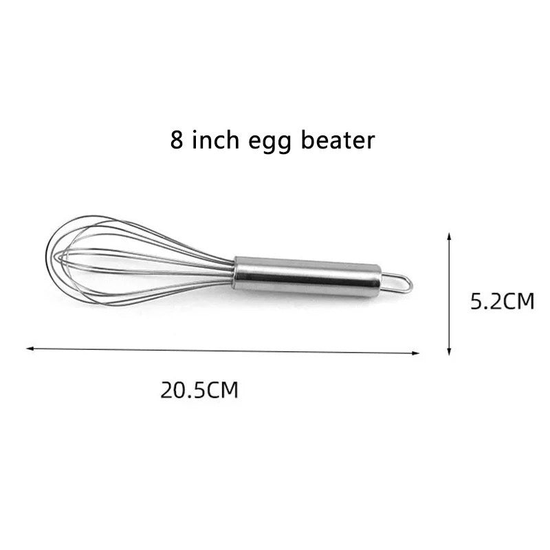 (READY STOCK)Stainless Steel Whisk Handheld Egg Beater Milk Frother Manual Stir Baking Tools