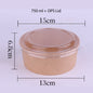 (READY STOCK)Disposable Kraft Paper Bowls Fruit Salad Ice Cream Food Packaging Container Take Away With Lid 50PCS